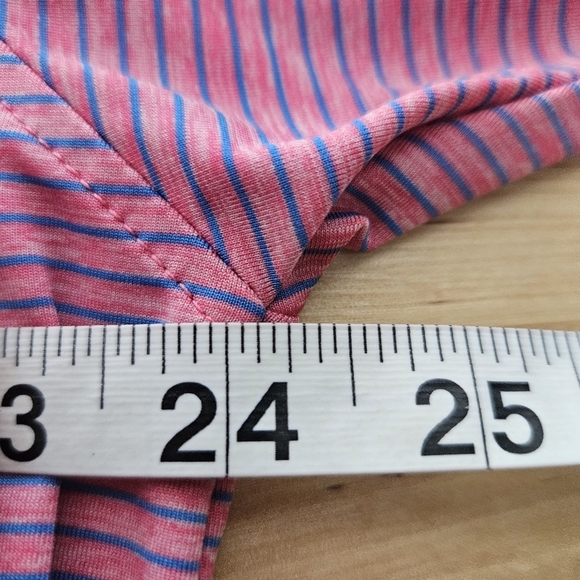 FJ FootJoy Polo Shirt Mens Large Pink Striped Pullover Golf Short Sleeve Casual - Picture 6 of 8